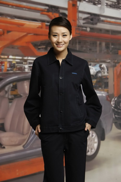 工服定制 耐磨工作服女士 黑色长袖工作服