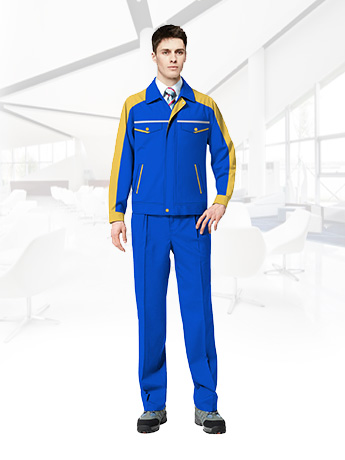 天蓝色工作服男士春秋全棉耐磨工作服套装